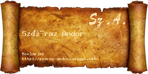 Száraz Andor névjegykártya