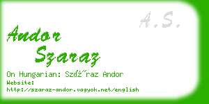 andor szaraz business card